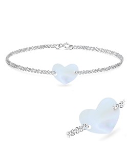 Heart Shell Silver Bracelet BRS-438